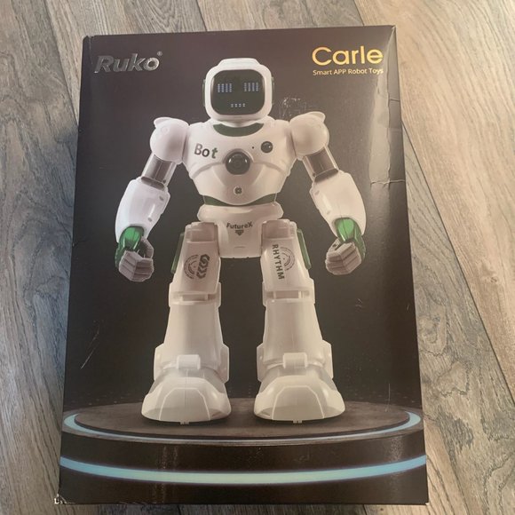 RUKO CARLE LARGE SMART APP PROGRAMMABLE VOICE APP ROBOT TOY GREEN & WHITE - Picture 1 of 7